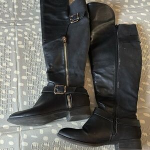 Black Boots with Gold Details